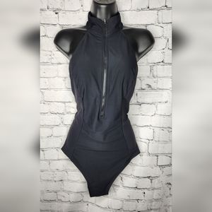 Athleta Zip Front One Piece Bathing Suit Size Small